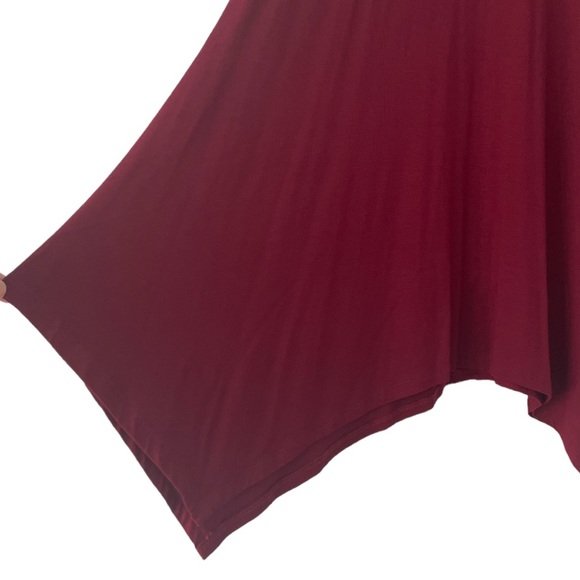 JODIFL Bordeaux Dark red long sleeve tunic with asymmetrical hemline, Sz. L - Picture 2 of 7